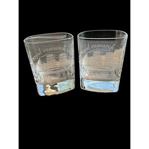 RARE Royal Research Ship Discovery Dundee Low Ball Glasses Lot Of 4 HTF